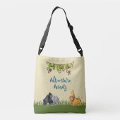 Safari Oerwoud Animal Illustration Adventure Await Crossbody Tas (Achterkant)