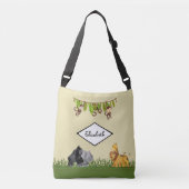 Safari Oerwoud Animal Illustration Adventure Await Crossbody Tas (Voorkant)