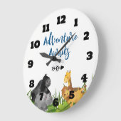 Safari Oerwoud Animal Illustration Adventure Await Grote Klok (Hoek)