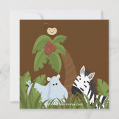 Safari Oerwoud Animal Kind Birthday Party Invitati Kaart (Achterkant)