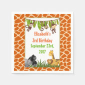 Safari Oerwoud Animal Theme Birthday Party Servet (Voorkant)