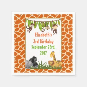 Safari Oerwoud Animal Theme Birthday Party Servet