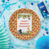 Safari Oerwoud Animal Theme Happy Birthday Papieren Bordje (Feest)