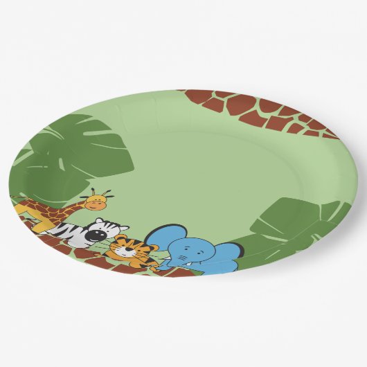 Safari Oerwoud Animal Theme Party Papieren Bordje (Gekanteld)