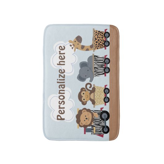 Safari Oerwoud Animal Train Kind Badmat (Voorkant Verticaal)