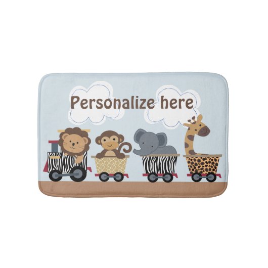 Safari Oerwoud Animal Train Kind Badmat (Voorkant)