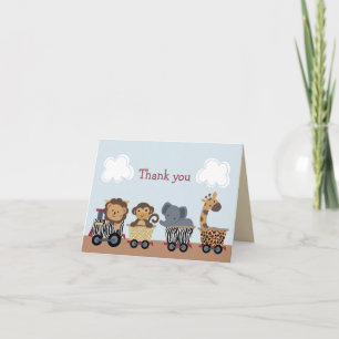 Safari Oerwoud Animal Train Note Cards Bedankkaart