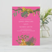 Safari Oerwoud Animal Wedding Invitation Kaart (Staand voorkant)