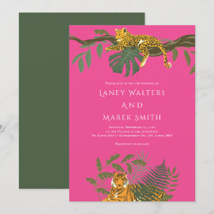 Safari Oerwoud Animal Wedding Invitation Kaart