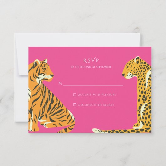 Safari Oerwoud Animal Wedding RSVP (Voorkant)