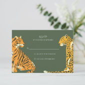 Safari Oerwoud Animal Wedding RSVP (Staand voorkant)