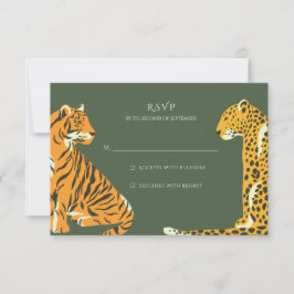 Safari Oerwoud Animal Wedding RSVP Kaartje