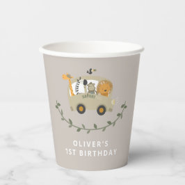 Safari Oerwoud Animals 1e verjaardag Papieren Bekers