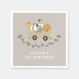 Safari Oerwoud Animals 1e verjaardag Servet
