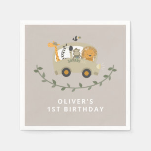 Safari Oerwoud Animals 1e verjaardag Servet