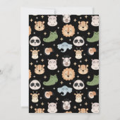 Safari Oerwoud Animals 1e verjaardagsjongensuitnod Kaart (Achterkant)