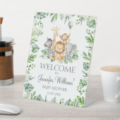 Safari Oerwoud Animals Baby Jongensdouche Welkomst Reclamebord Met Voetstuk (Insitu)