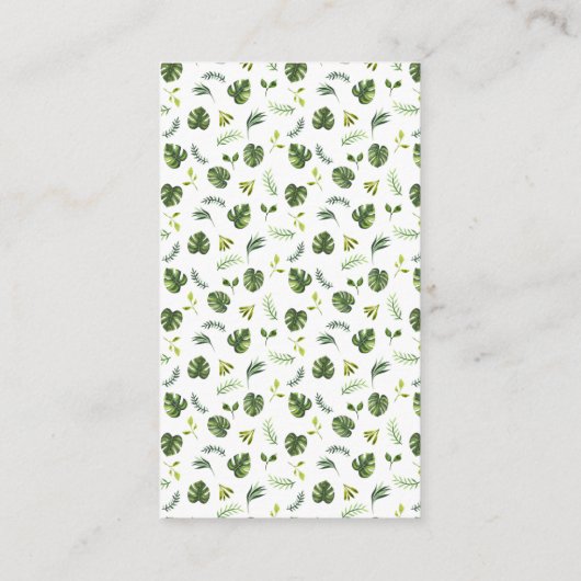 Safari Oerwoud Animals Baby Showe Diaper Raffle Informatiekaartje (Achterkant)