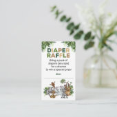 Safari Oerwoud Animals Baby Showe Diaper Raffle Informatiekaartje (Staand voorkant)