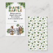 Safari Oerwoud Animals Baby Showe Diaper Raffle Informatiekaartje (Voorkant / Achterkant)