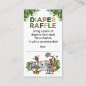 Safari Oerwoud Animals Baby Showe Diaper Raffle Informatiekaartje (Voorkant)