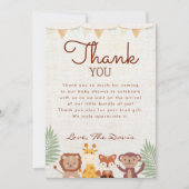 Safari Oerwoud Animals Baby shower Boy Dank u Kaart (Voorkant)