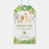 Safari Oerwoud Animals Baby shower Boy Green Fores Cadeaulabel (Voorkant)
