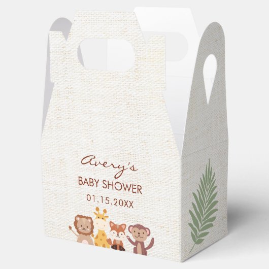 Safari Oerwoud Animals Baby shower Favor Box Bedankdoosjes (Geopend)