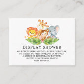 Safari Oerwoud Animals Baby shower Gift Display Informatiekaartje (Voorkant)