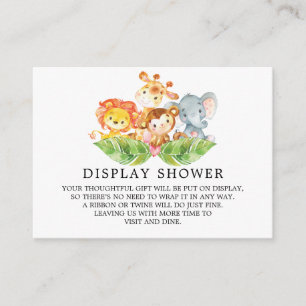Safari Oerwoud Animals Baby shower Gift Display Informatiekaartje