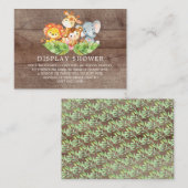 Safari Oerwoud Animals Baby shower Gift Display Informatiekaartje (Voorkant / Achterkant)