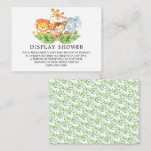 Safari Oerwoud Animals Baby shower Gift Display Informatiekaartje (Voorkant / Achterkant)