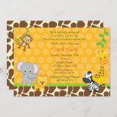 Safari Oerwoud Animals Baby Shower Invitations Kaart (Voorkant / Achterkant)