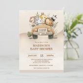 Safari Oerwoud Animals Baby shower Kaart (Staand voorkant)