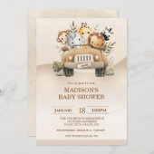 Safari Oerwoud Animals Baby shower Kaart (Voorkant / Achterkant)