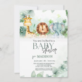 Safari Oerwoud Animals Baby shower Kaart (Voorkant)