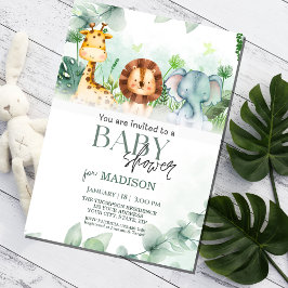 Safari Oerwoud Animals Baby shower Kaart