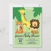 Safari Oerwoud Animals Baby shower Kaart (Voorkant)