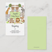 Safari Oerwoud Animals Baby shower Registry Informatiekaartje (Voorkant / Achterkant)