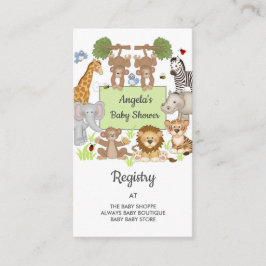 Safari Oerwoud Animals Baby shower Registry Informatiekaartje