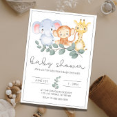 Safari Oerwoud Animals Baby shower Uitnodiging