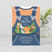 Safari Oerwoud Animals Baby shower Uitnodiging (Staand voorkant)