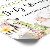 Safari Oerwoud Animals Baby shower Welkomstteken Poster (Hoek)