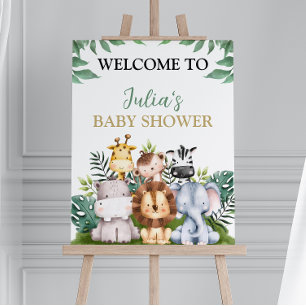 Safari Oerwoud Animals Baby shower Welkomstteken Poster