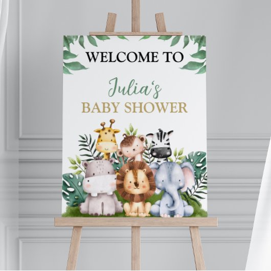 Safari Oerwoud Animals Baby shower Welkomstteken Poster