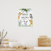 Safari Oerwoud Animals Baby shower Welkomstteken Poster (Keuken)