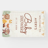 Safari Oerwoud Animals Baby shower Welkomstteken Spandoek (Horizontaal)