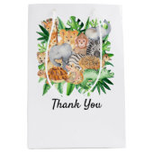 Safari Oerwoud Animals Birthday Party Hartelijk da Medium Cadeauzakje (Voorkant)