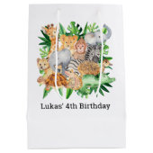 Safari Oerwoud Animals Birthday Party Hartelijk da Medium Cadeauzakje (Achterkant)