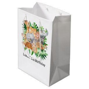 Safari Oerwoud Animals Birthday Party Hartelijk da Medium Cadeauzakje